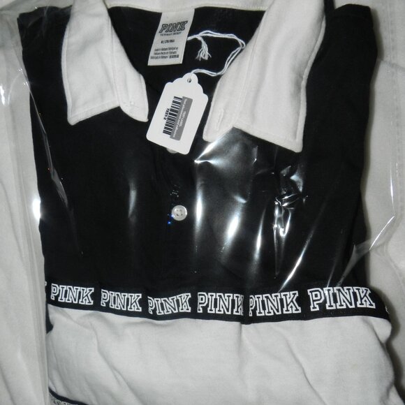 PINK Victoria's Secret Collared Long Sleeve Polo Shirt  Women's M 🆕⌚📦🏃💨🚚 - Picture 14 of 16